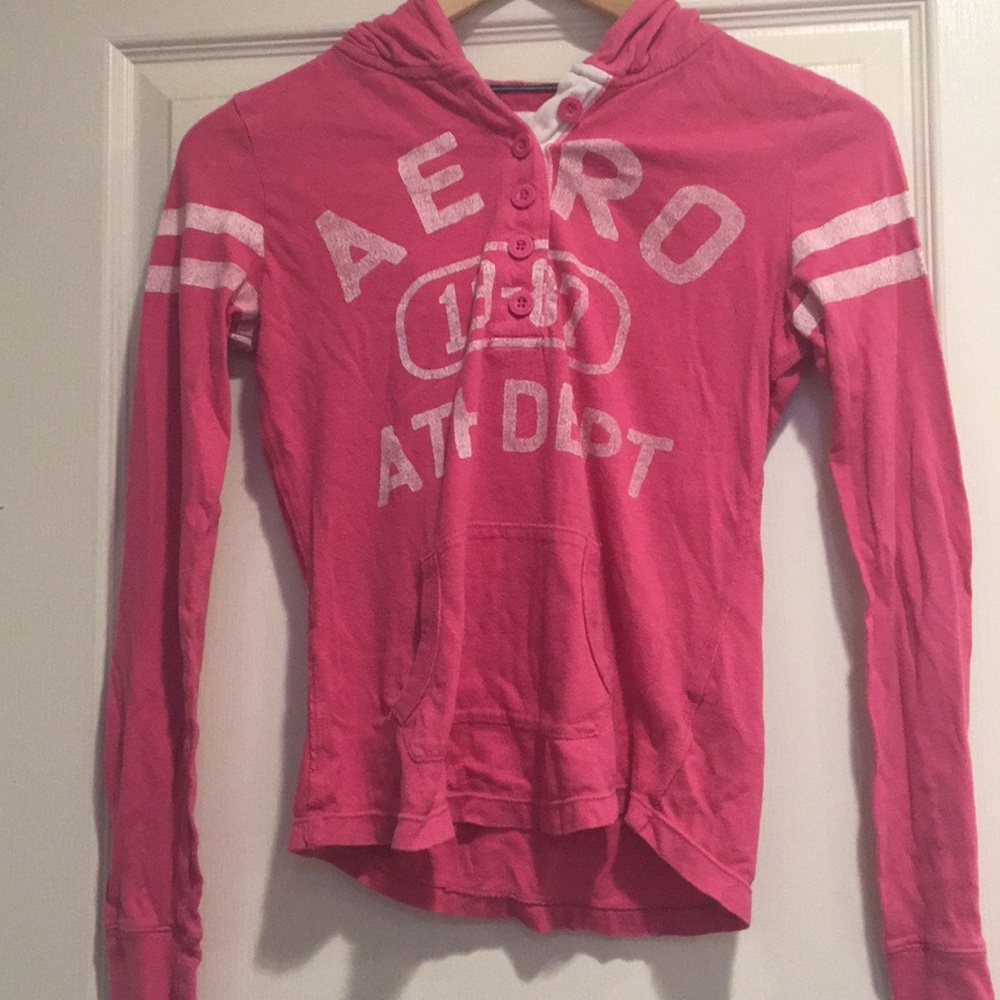 aero pink thin hoodie